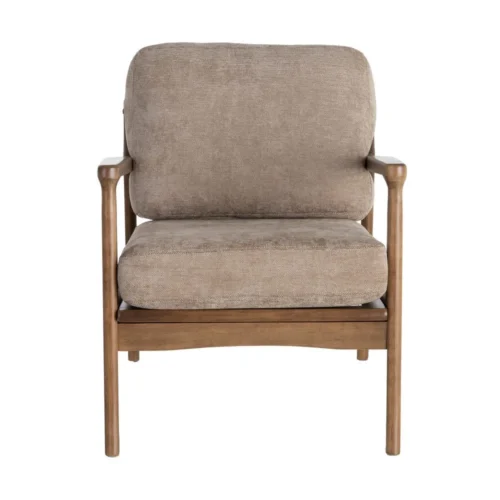 Fauteuil marron tissu-bois Ixia 69 cm — vue 6