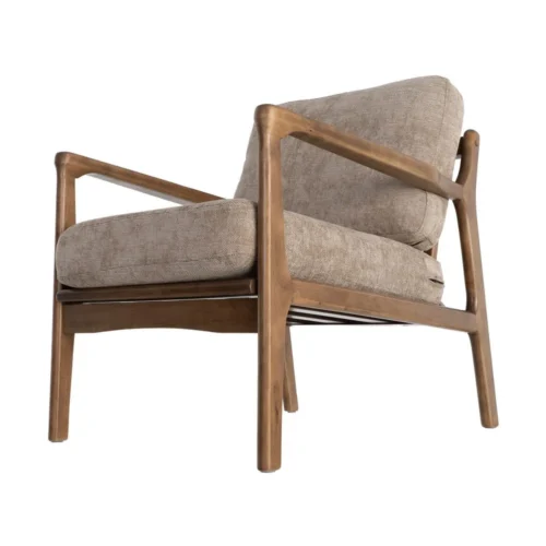 Fauteuil marron tissu-bois Ixia 69 cm — vue 8