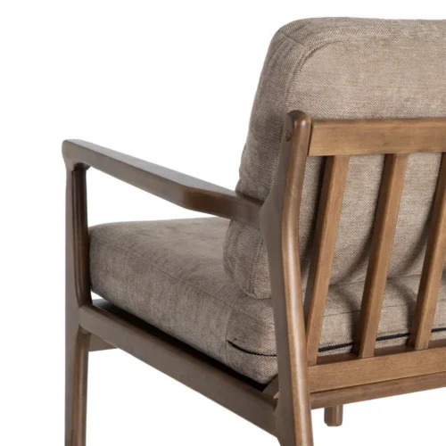 Fauteuil marron tissu-bois Ixia 69 cm — vue 9
