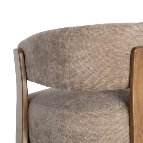 Fauteuil marron tissu-bois Ixia 73 cm — vue 10