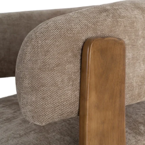 Fauteuil marron tissu-bois Ixia 73 cm — vue 4
