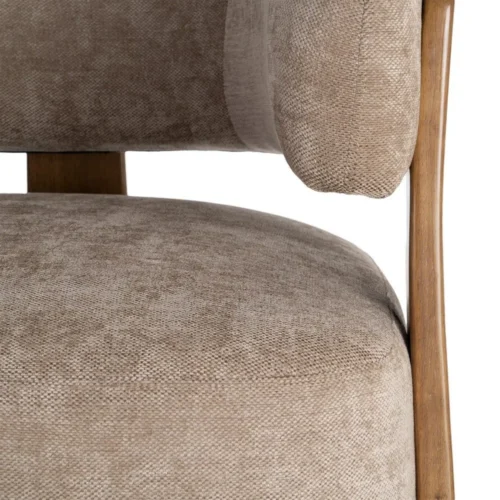 Fauteuil marron tissu-bois Ixia 73 cm — vue 6