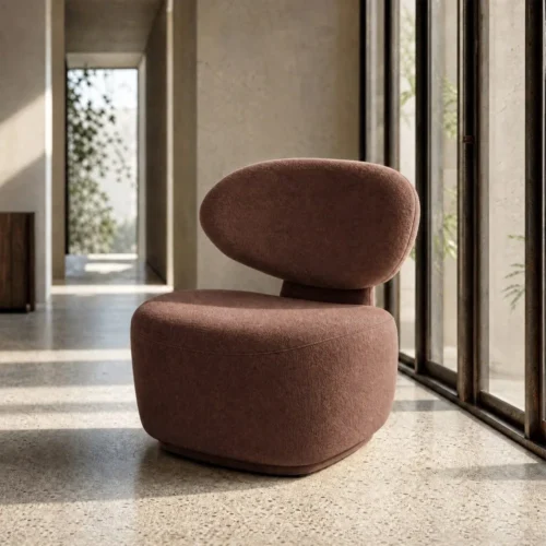 Fauteuil marron tissu Ixia 77 cm
