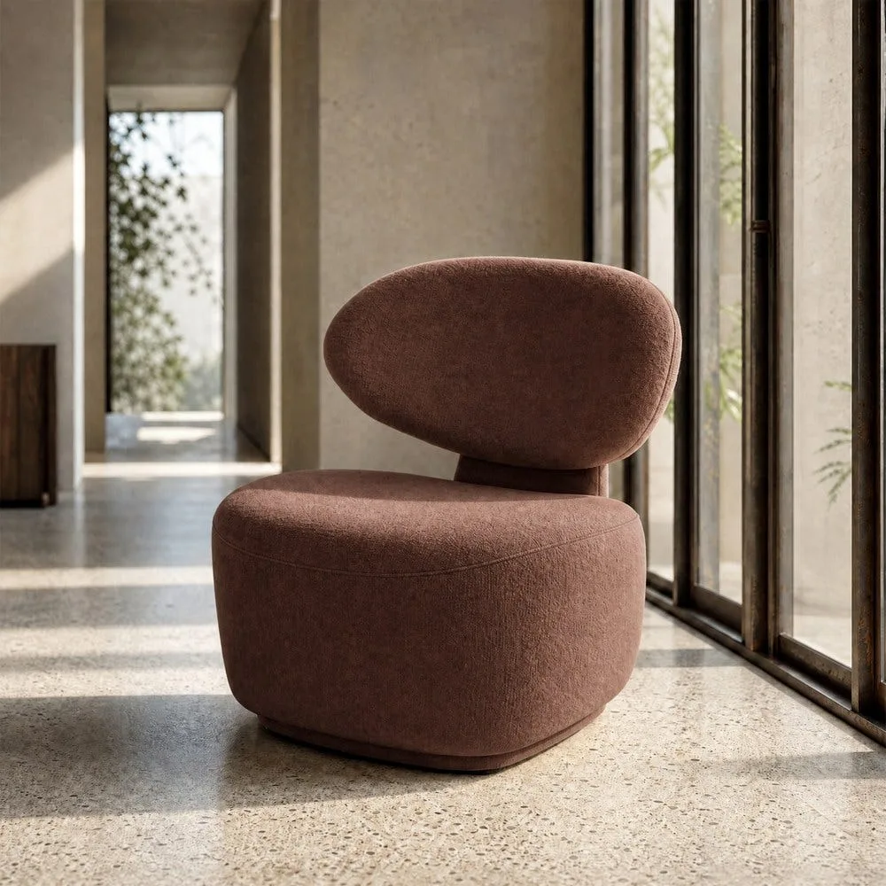 Fauteuil marron tissu Ixia 77 cm