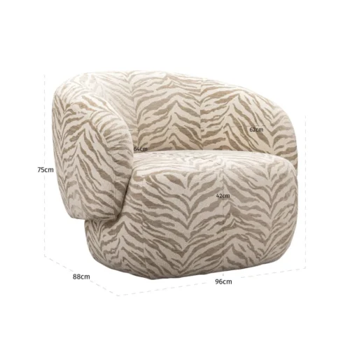 Fauteuil Milano beige tiger Richmond Interiors — vue 6