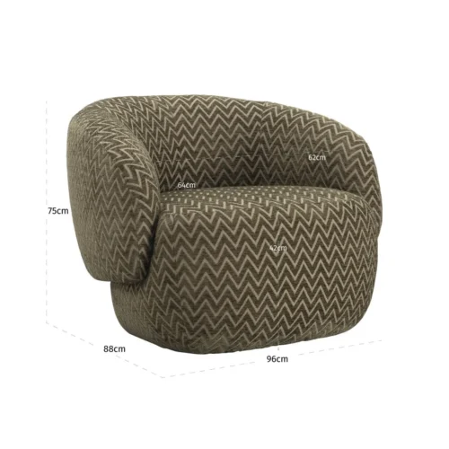 Fauteuil Milano moss chevron Richmond Interiors — vue 6