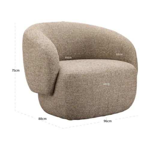 Fauteuil Milano sand tweed ignifugé Richmond Interiors — vue 6