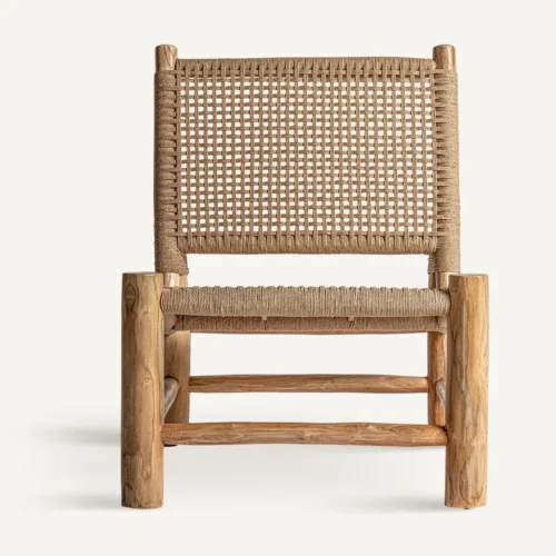 Fauteuil Mouzaki teck et chanvre Vical Home — vue 2