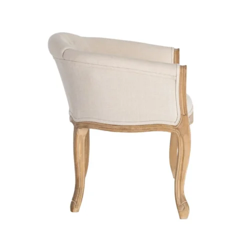 Fauteuil naturel-blanc tissu lin Ixia 63 cm
