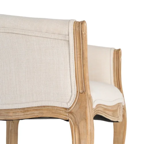 Fauteuil naturel-blanc tissu lin Ixia 63 cm — vue 3