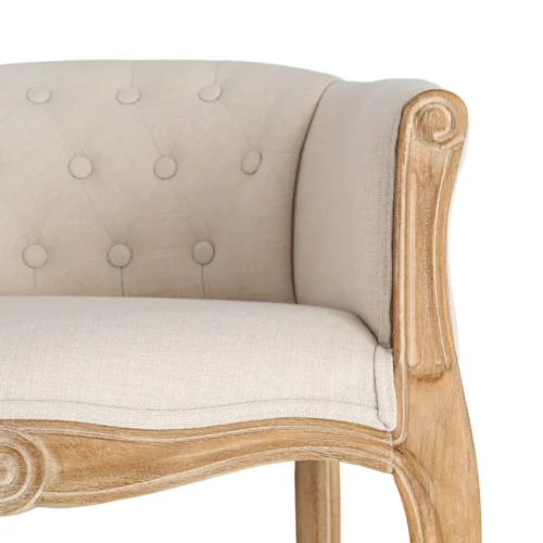 Fauteuil naturel-blanc tissu lin Ixia 63 cm — vue 4