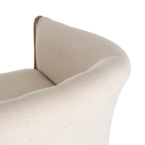 Fauteuil naturel-blanc tissu lin Ixia 63 cm — vue 5