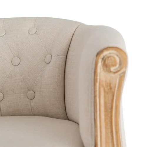 Fauteuil naturel-blanc tissu lin Ixia 63 cm — vue 6
