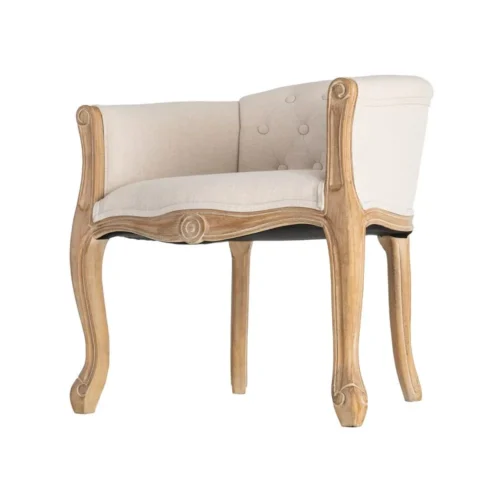 Fauteuil naturel-blanc tissu lin Ixia 63 cm — vue 7