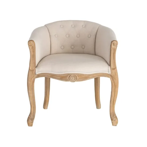 Fauteuil naturel-blanc tissu lin Ixia 63 cm — vue 8