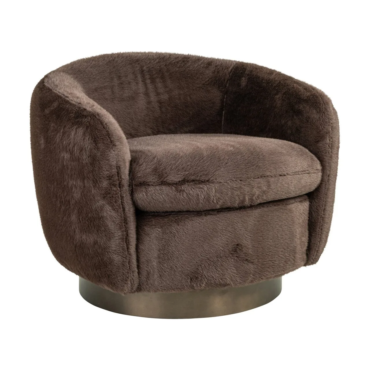 Fauteuil pivotant Colmar chocolat fluffy Richmond Interiors