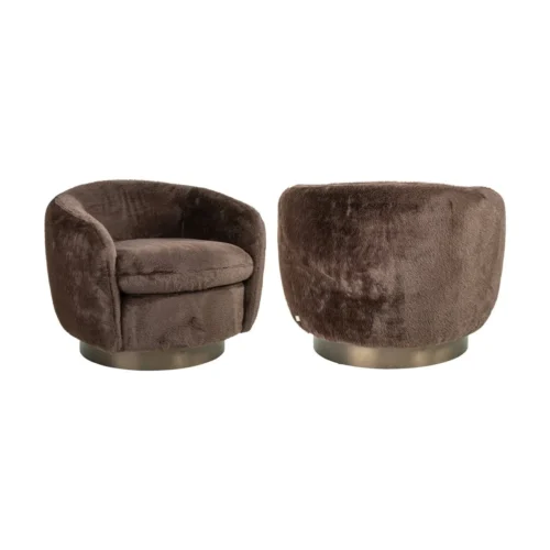 Fauteuil pivotant Colmar chocolat fluffy Richmond Interiors — vue 2