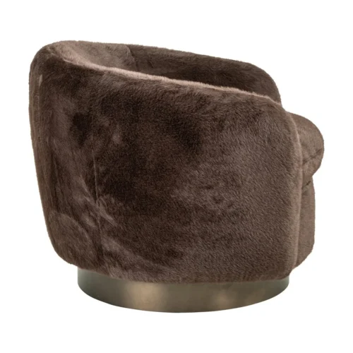 Fauteuil pivotant Colmar chocolat fluffy Richmond Interiors — vue 4