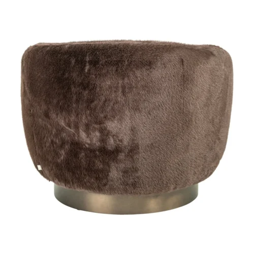 Fauteuil pivotant Colmar chocolat fluffy Richmond Interiors — vue 5