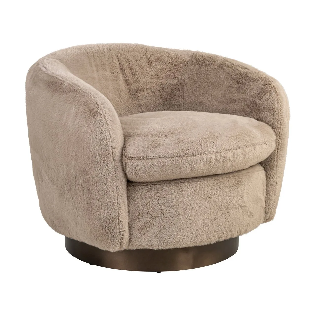 Fauteuil pivotant Colmar khaki fluffy Richmond Interiors