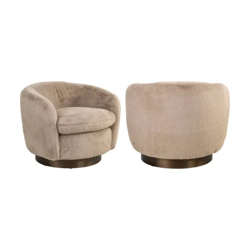 Fauteuil pivotant Colmar khaki fluffy Richmond Interiors — vue 2