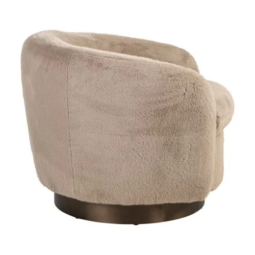 Fauteuil pivotant Colmar khaki fluffy Richmond Interiors — vue 3