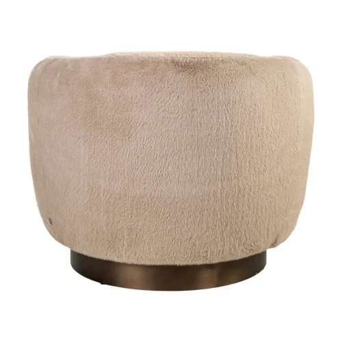 Fauteuil pivotant Colmar khaki fluffy Richmond Interiors — vue 4