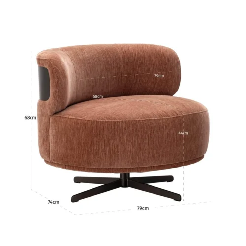 Fauteuil pivotant Lauren be straight mocha mousse Richmond Interiors — vue 6