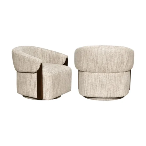 Fauteuil pivotant Marina natural softweave ignifugé Richmond Interiors — vue 2