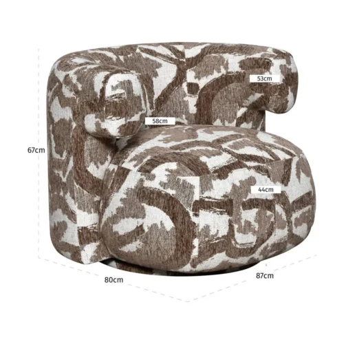 Fauteuil pivotant Talley marron nature Richmond Interiors — vue 8