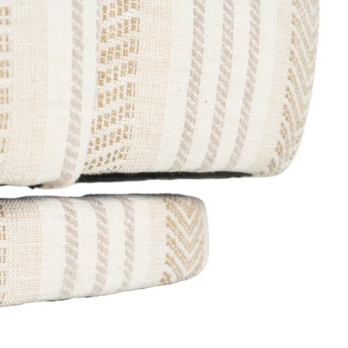 Fauteuil pivotant tissu beige piètement bois Ixia 75 cm — vue 10