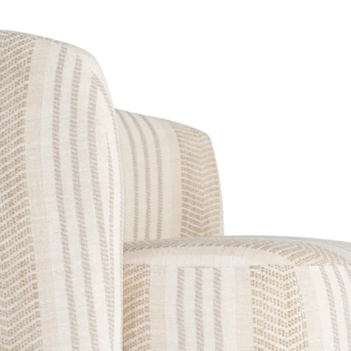 Fauteuil pivotant tissu beige piètement bois Ixia 75 cm — vue 3