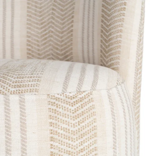 Fauteuil pivotant tissu beige piètement bois Ixia 75 cm — vue 4