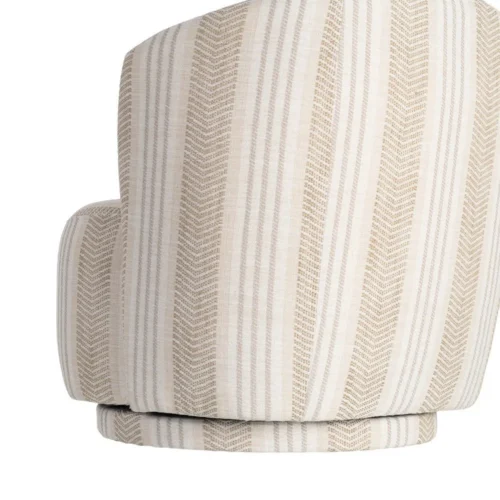 Fauteuil pivotant tissu beige piètement bois Ixia 75 cm — vue 5