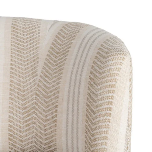 Fauteuil pivotant tissu beige piètement bois Ixia 75 cm — vue 6
