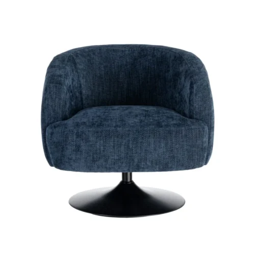 Fauteuil pivotant tissu bleu piètement métal Ixia 73 cm — vue 10