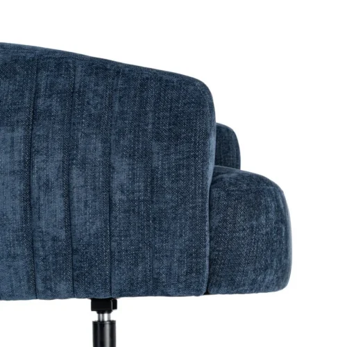 Fauteuil pivotant tissu bleu piètement métal Ixia 73 cm — vue 2