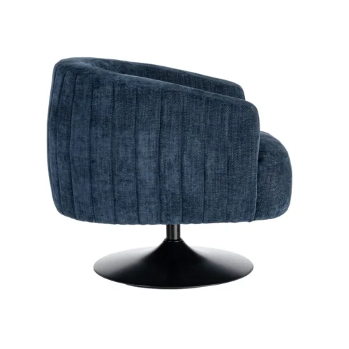 Fauteuil pivotant tissu bleu piètement métal Ixia 73 cm — vue 8