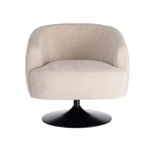 Fauteuil pivotant tissu crème piètement métal Ixia 73 cm — vue 10