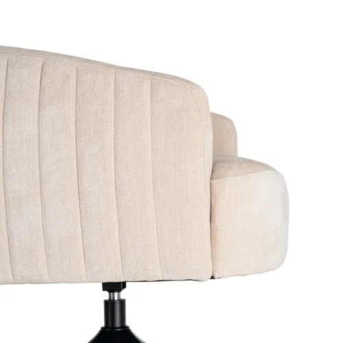 Fauteuil pivotant tissu crème piètement métal Ixia 73 cm — vue 2
