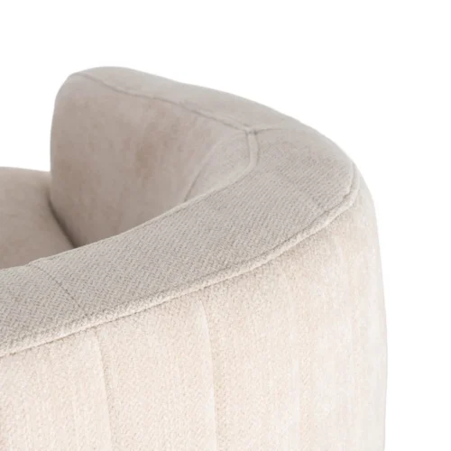 Fauteuil pivotant tissu crème piètement métal Ixia 73 cm — vue 5
