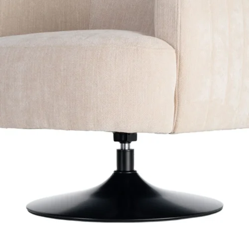 Fauteuil pivotant tissu crème piètement métal Ixia 73 cm — vue 6