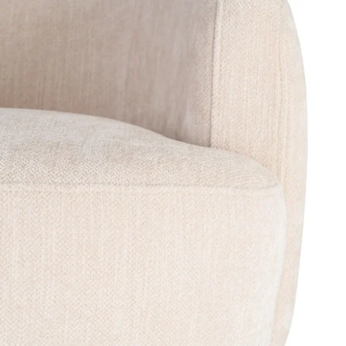Fauteuil pivotant tissu crème piètement métal Ixia 73 cm — vue 7