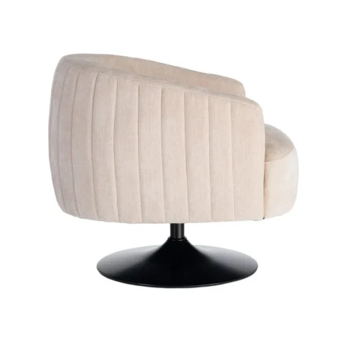 Fauteuil pivotant tissu crème piètement métal Ixia 73 cm — vue 8