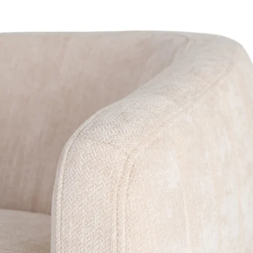 Fauteuil pivotant tissu crème piètement métal Ixia 73 cm — vue 9