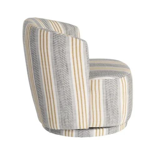 Fauteuil pivotant tissu gris piètement bois Ixia 75 cm