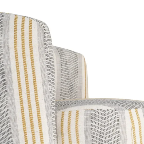 Fauteuil pivotant tissu gris piètement bois Ixia 75 cm — vue 3