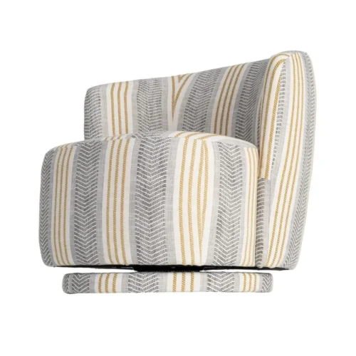 Fauteuil pivotant tissu gris piètement bois Ixia 75 cm — vue 7