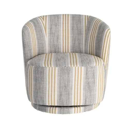 Fauteuil pivotant tissu gris piètement bois Ixia 75 cm — vue 8