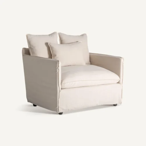Fauteuil Pugnac lin beige Vical Home